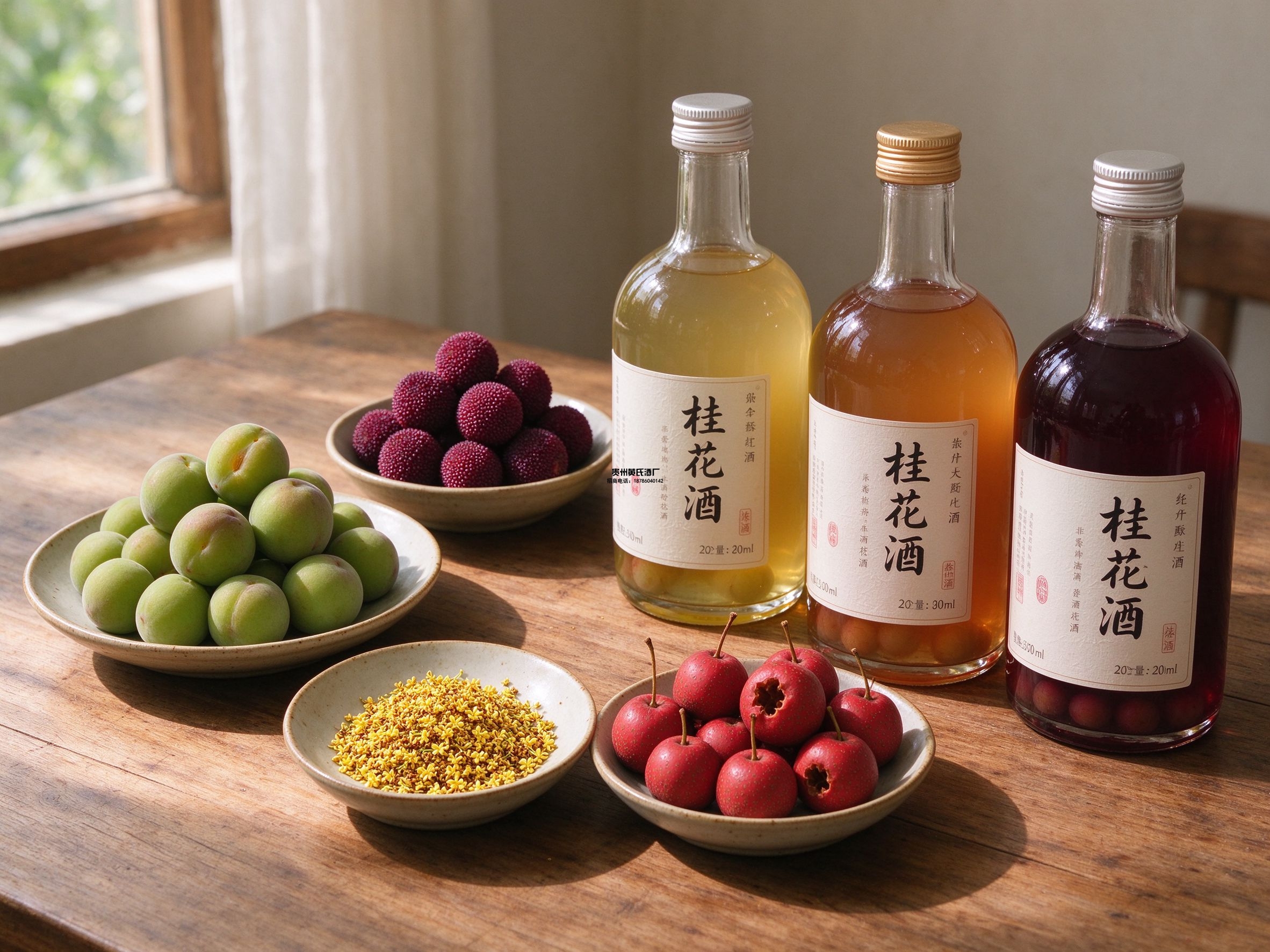 不同水果原料与对应发酵果酒