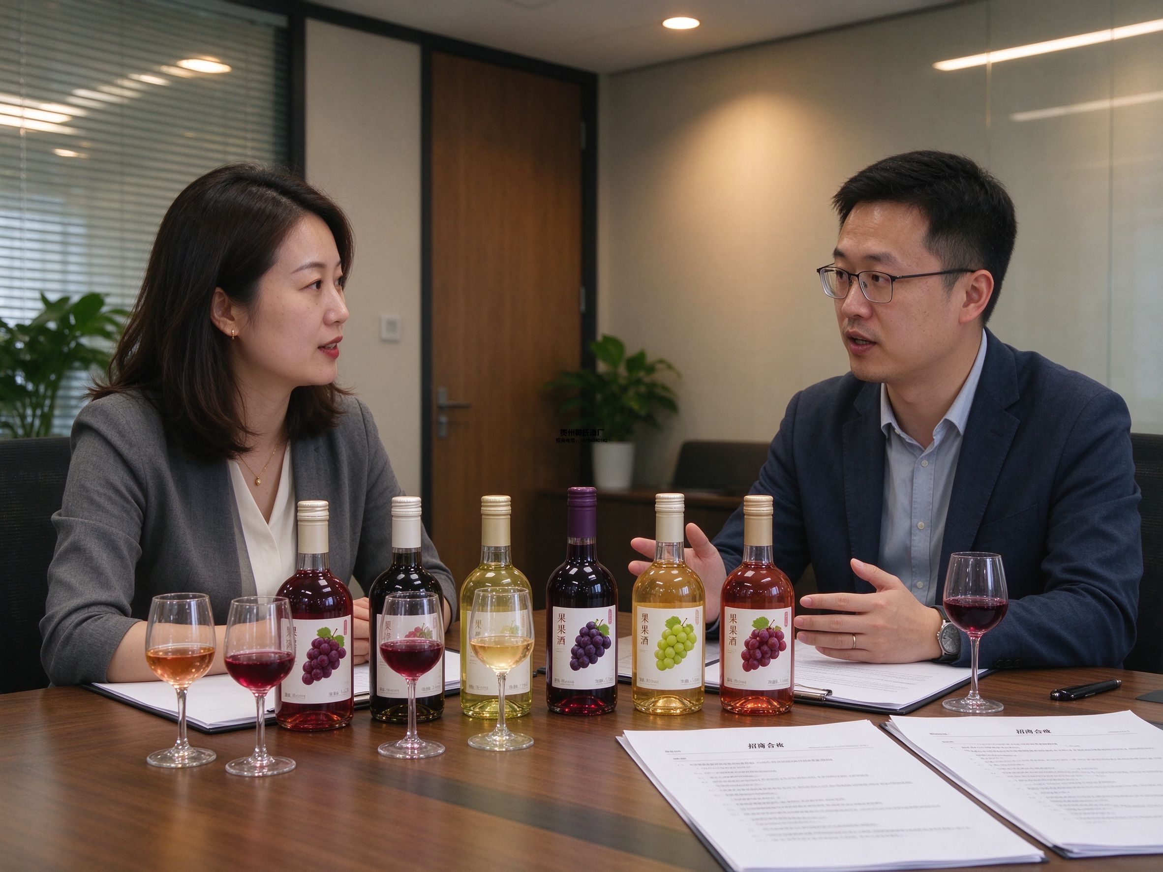 果酒招商商务洽谈现场